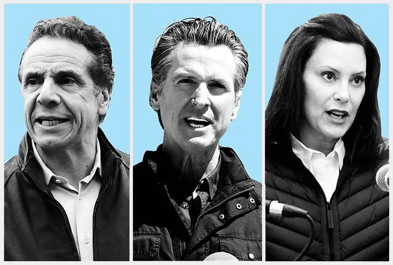 governors cuomo, newsom, and whitmer